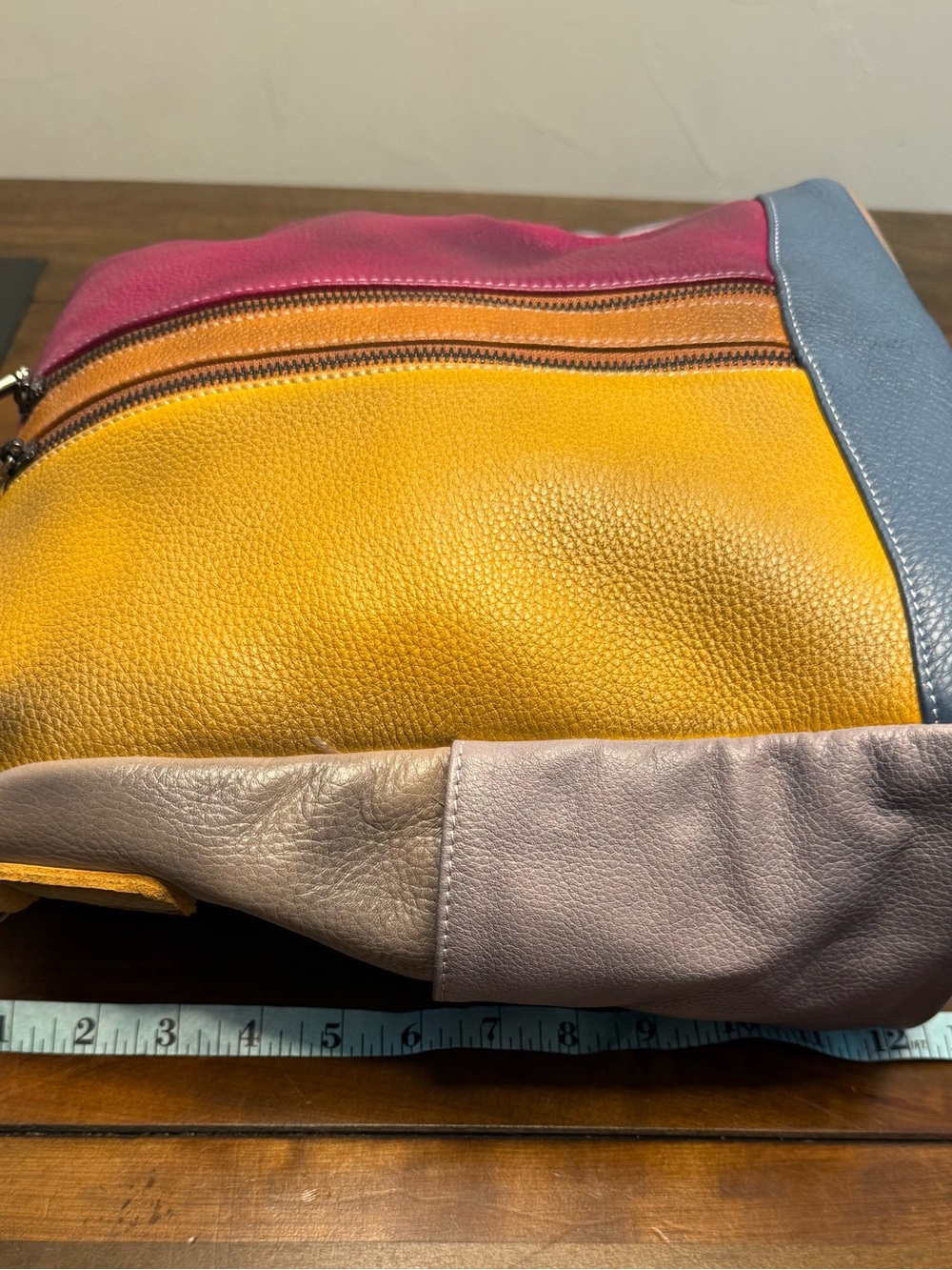 Colorblock Leather Backpack - Picture 4 of 6